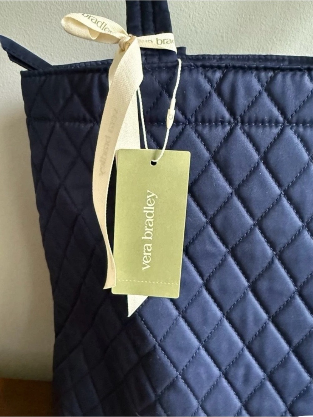 VERA BRADLEY Small Original Zip Tote-Peacoat Blue - Picture 5 of 6